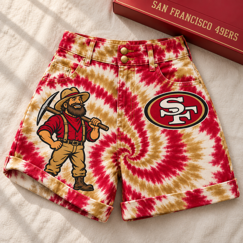 San Francisco Tie-Dye Spiral Cuffed Shorts