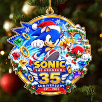 Speedy Blue Hedgehog Acrylic Christmas Ornament