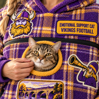 Minneapolis Tartan Patches Cat Pouch Hoodie