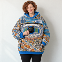 Detroit Aerial Stadium Cat Pouch Hoodie