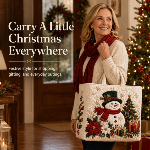 Christmas Quilted Tote Bag