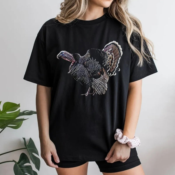 Wild Turkey T-Shirt | Realistic Bird Nature Graphic Print | Premium Soft Cotton | Thanksgiving Gift for Wildlife Enthusiasts