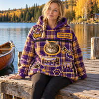 Minneapolis Tartan Patches Cat Pouch Hoodie
