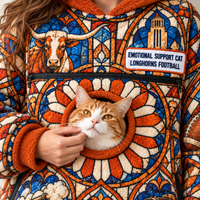 Austin Stained Glass Cat Pouch Hoodie