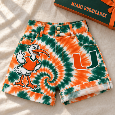 Miami Tie-Dye Spiral Cuffed Shorts