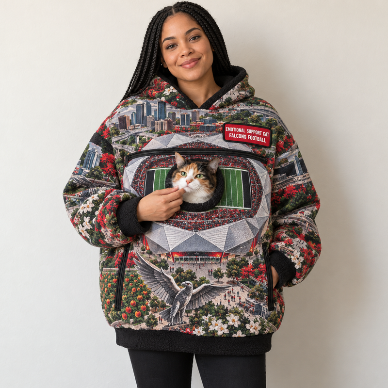 Atlanta Aerial Stadium Cat Pouch Hoodie