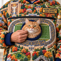 South Bend Aerial Stadium Cat Pouch Hoodie