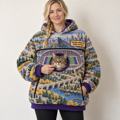 Minneapolis Aerial Stadium Cat Pouch Hoodie