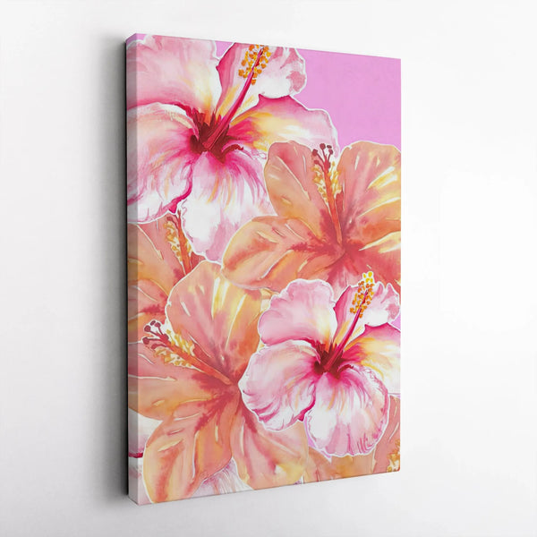 Watercolor Hibiscus Floral printable wall art digital download