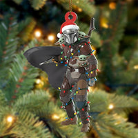 Armored Bounty Hunter Acrylic Christmas Ornament