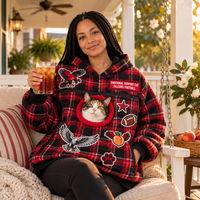 Atlanta Tartan Patches Cat Pouch Hoodie