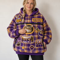 Minneapolis Tartan Patches Cat Pouch Hoodie