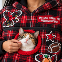 Atlanta Tartan Patches Cat Pouch Hoodie