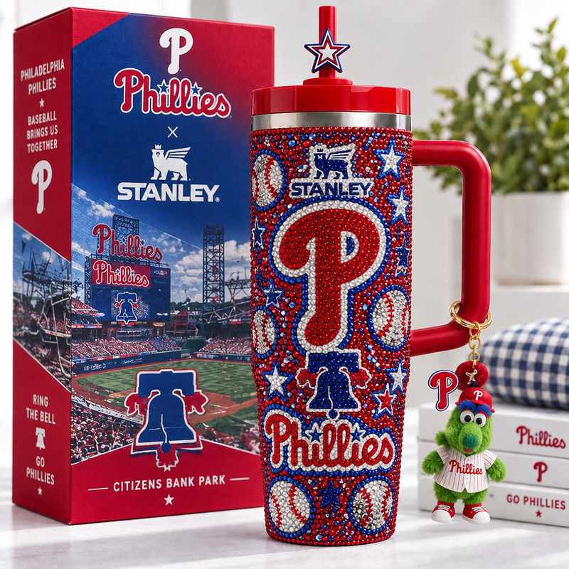 Philadelphia Baseball Fan Rhinestone 40oz Tumbler