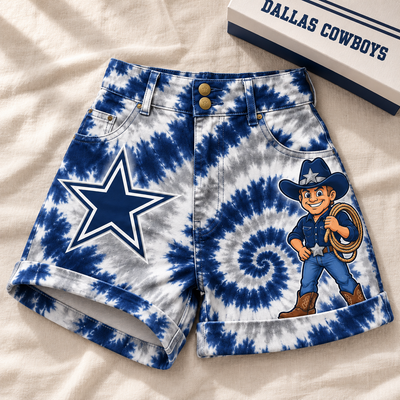 Dallas Tie-Dye Spiral Cuffed Shorts