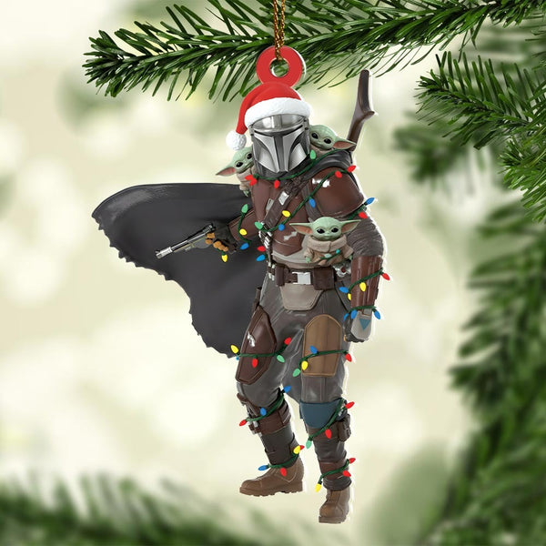 Armored Bounty Hunter Acrylic Christmas Ornament