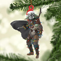 Armored Bounty Hunter Acrylic Christmas Ornament